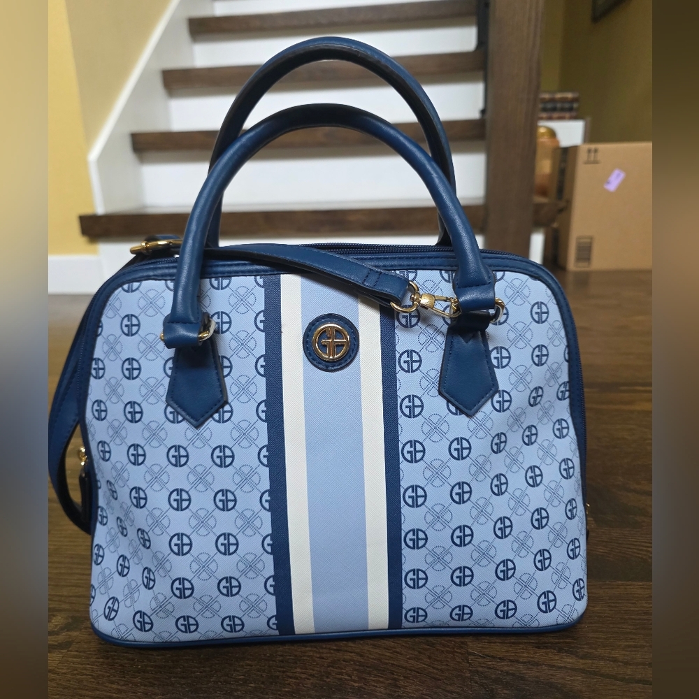 Giani Bernini Navy and White Patterned Satchel